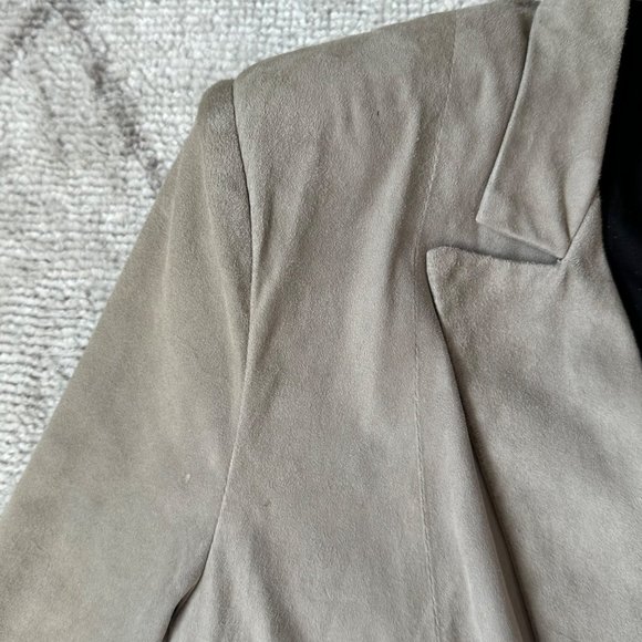 Alan Bilzerian Tan One-Button Suede Blazer Sz IT 44 (US 10-12 Large) - Picture 15 of 16